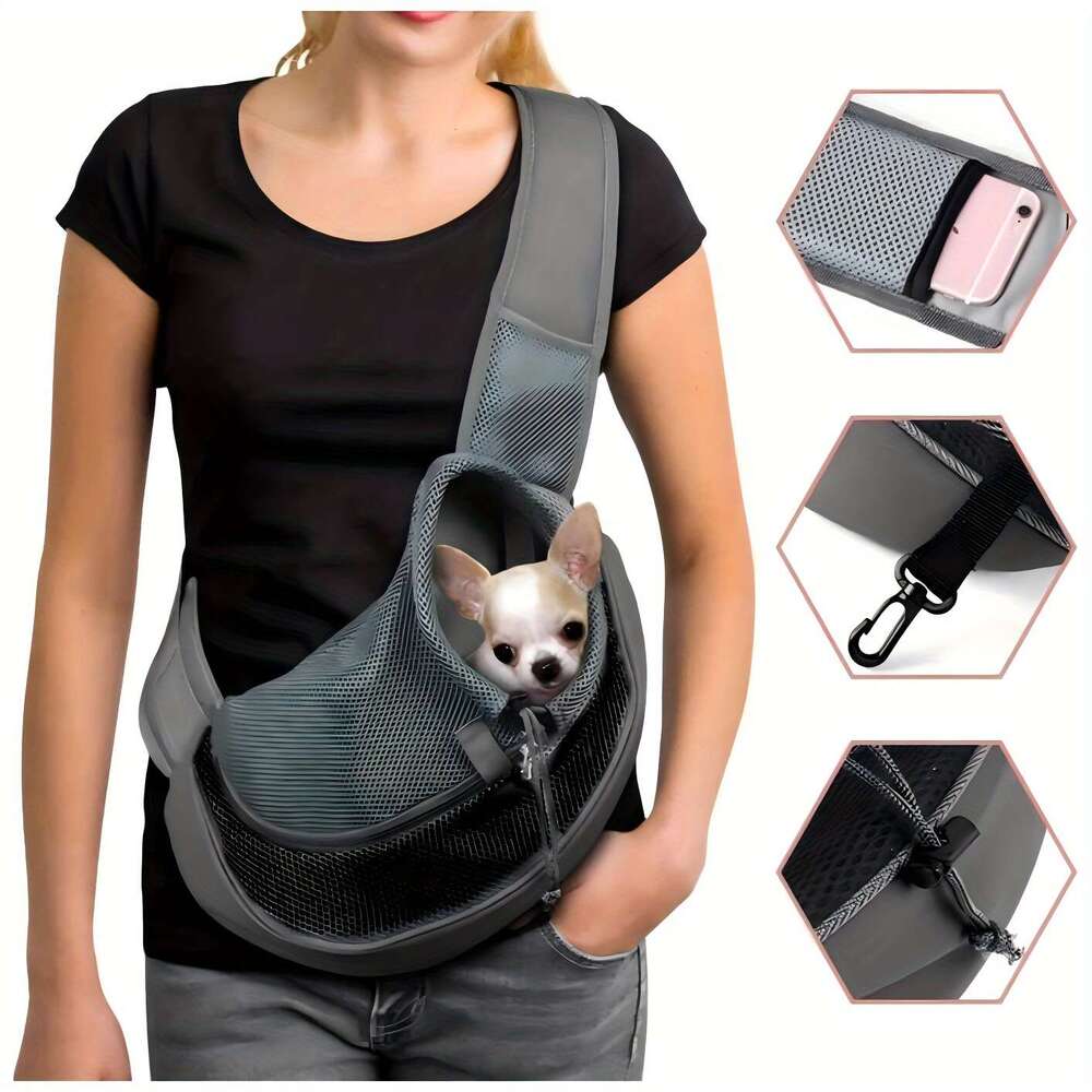 MeshVentilated Pet Carrier Backpack Lightweight Ergonomic Design for Cats & Dogs - Portable Crossbody Travel Bag