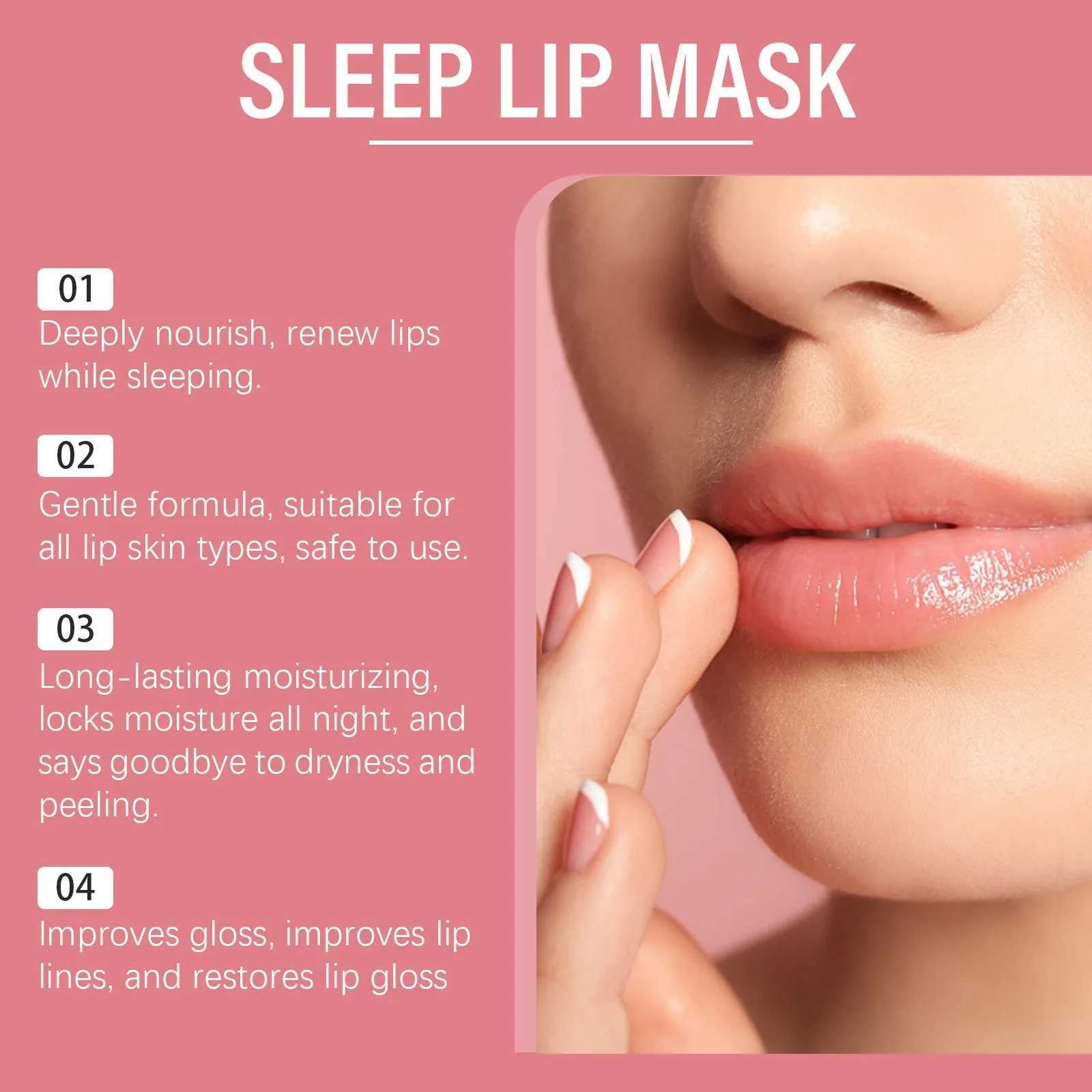 Lip sleep facial mask permanent mixed fade lip line night lip care reduce dryness soft and moisturizing Korean lip facial maskW241223
