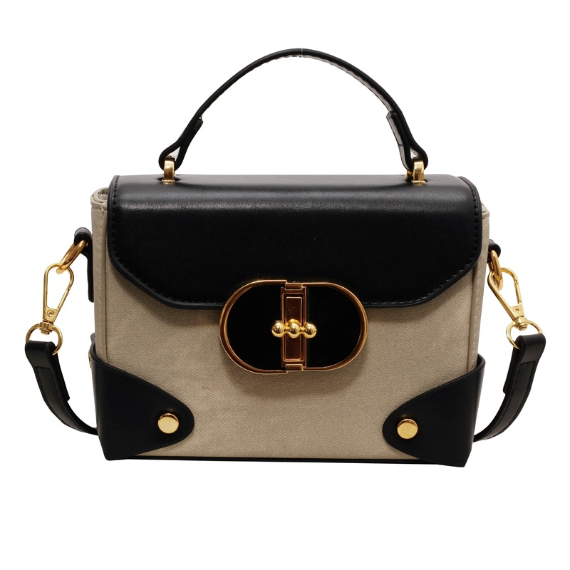 Free shippin Single Shoulder Bag Women Tote bag flap fashion Square black handheld bag handbag crossbody