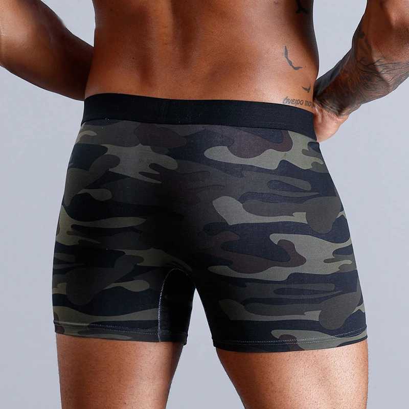 Camouflage Boxer Mens Underwear Mens Boxing Shorts Mens Underwear Sexy Cotton Underwear Luggage Plus W241223