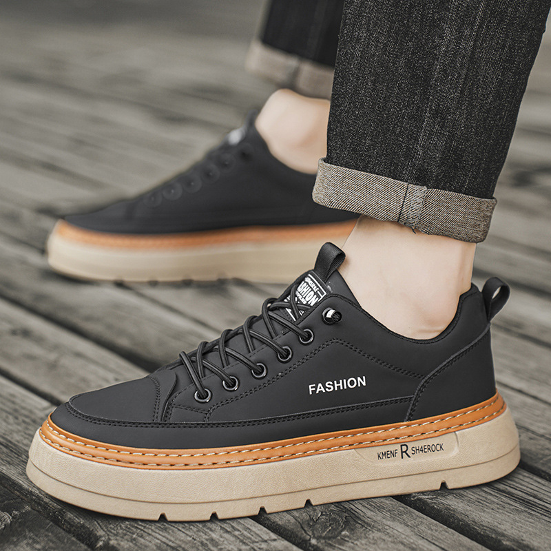 Men Casual Shoes Flat Bottom Waterproof Trendy Simple Style Versatile Designer Shoes Triple Black White Khaki Free shipping