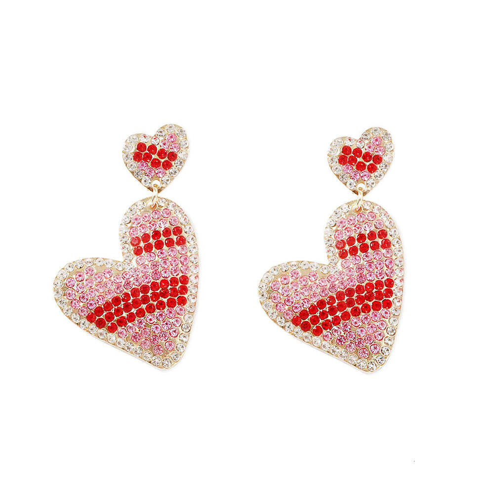 Fashionable and romantic Valentine's Day temperament, ladies' love full dia earrings, personalized hot selg niche style