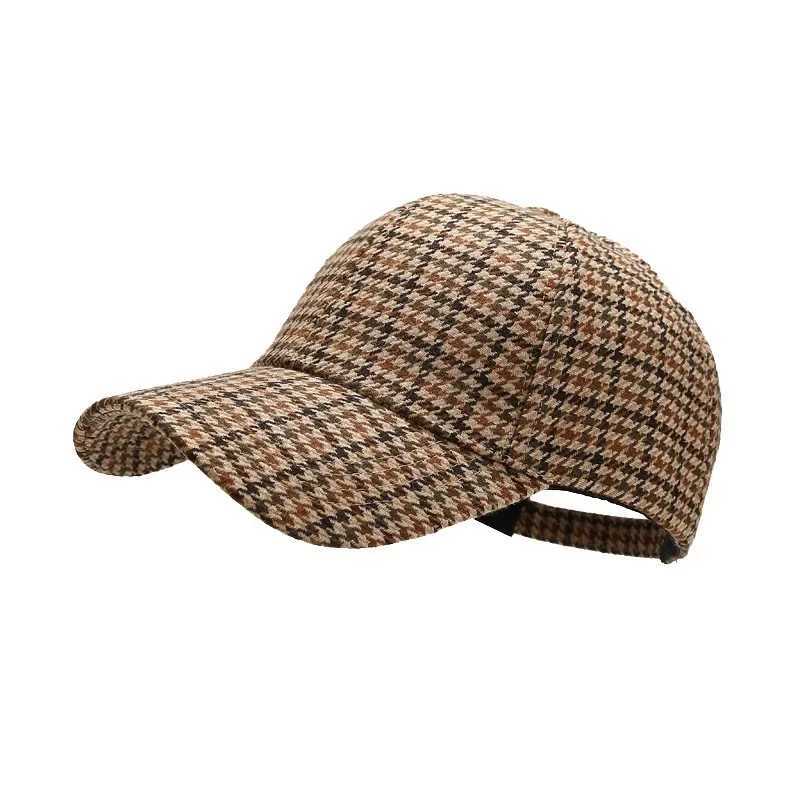 Unisex Luxury Brand Brown Hound Stone Mens Baseball Hat UK Plaid Designer Hat Bone Truck Hat Casquette Homme Z241222