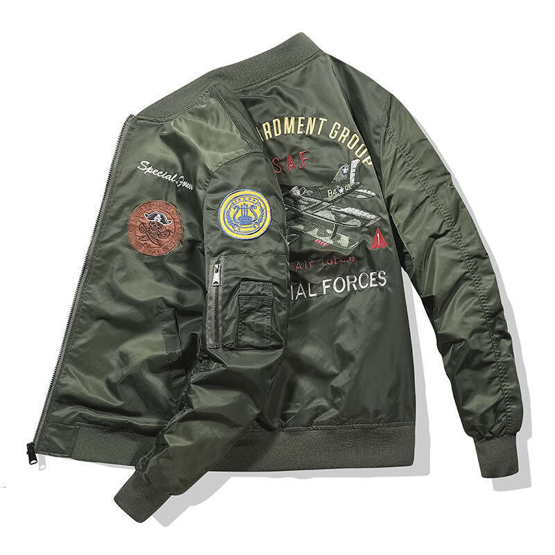 Tough Guy New Autumn and Winter Air Force MA1 Pilot Men's Embroidered Baseball uniform Oversized Jacket