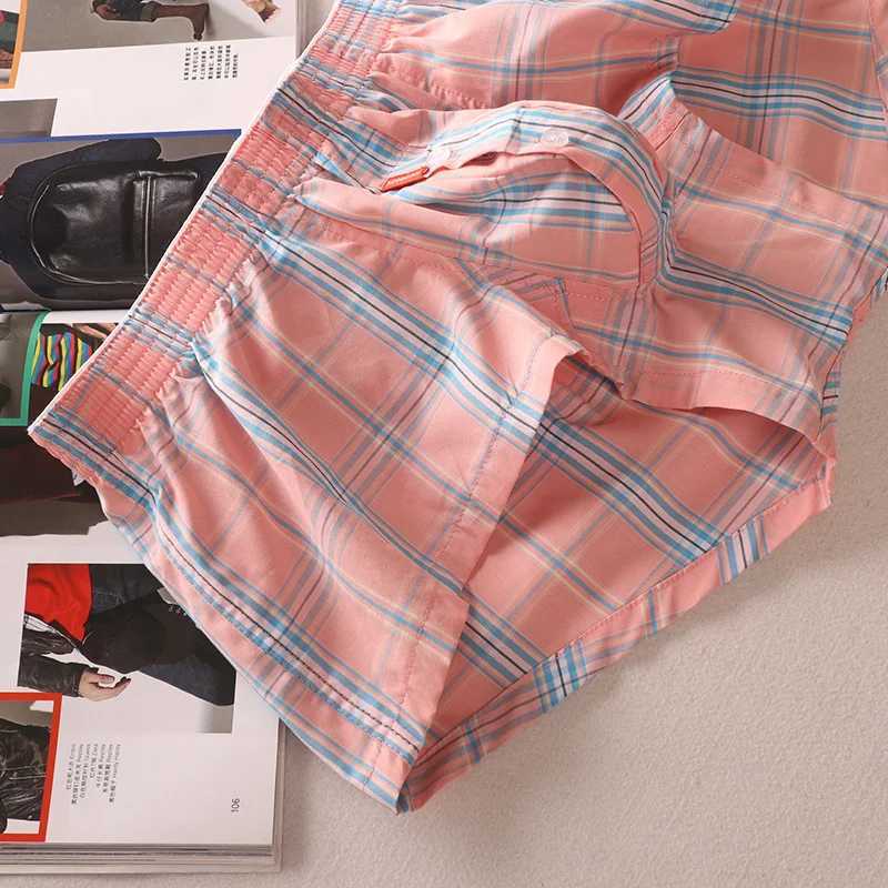 Seobean mens sexy jacket short sleeved home comfortable plaid dress long socks W241223