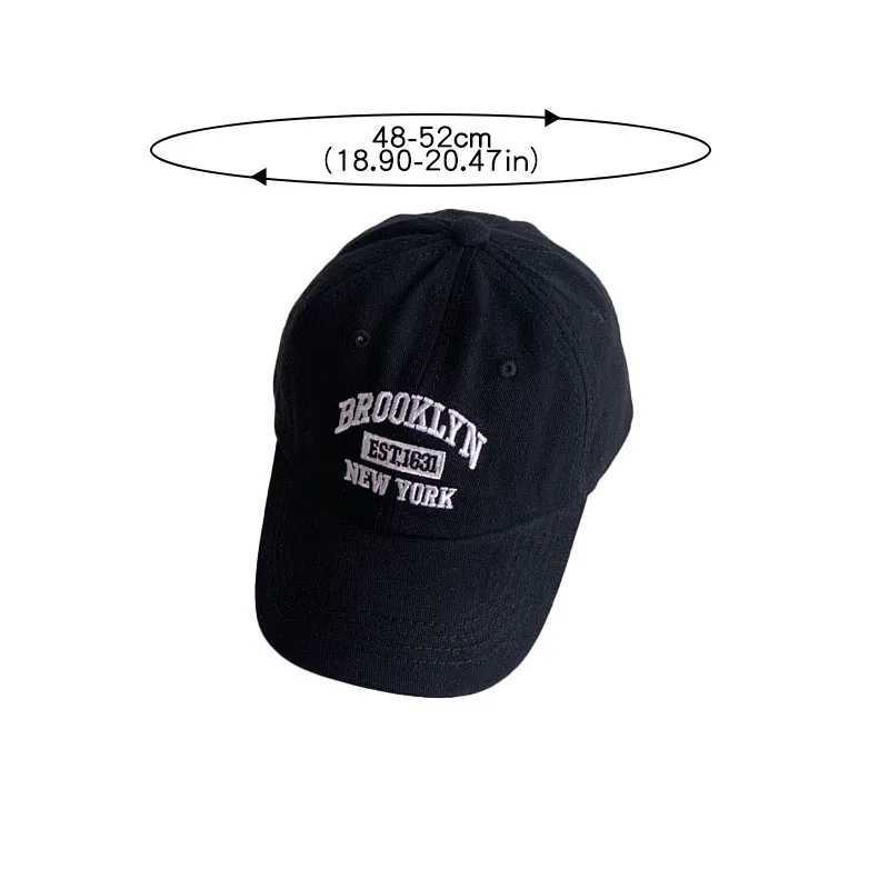Caps Hats Simple letter embroidery childrens baseball cap summer solid color boys and girls sun hat Korean adjustable childrens beach hat H241223