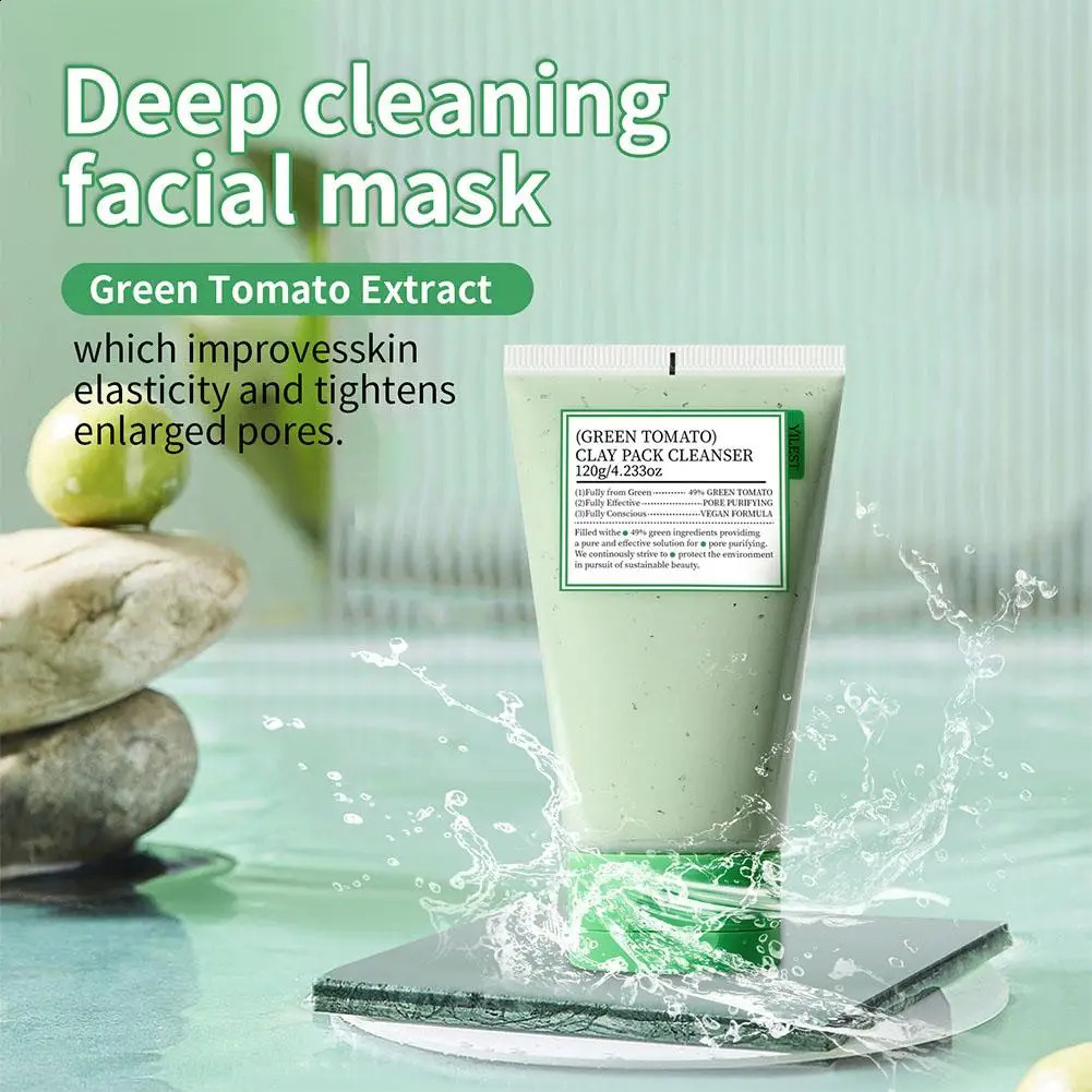 Green Tomato Mud Mask Moisturizing Pore Cleansing Refreshing Deeply Hydrating Nourishing Smoothing Facial Skin Care 241223