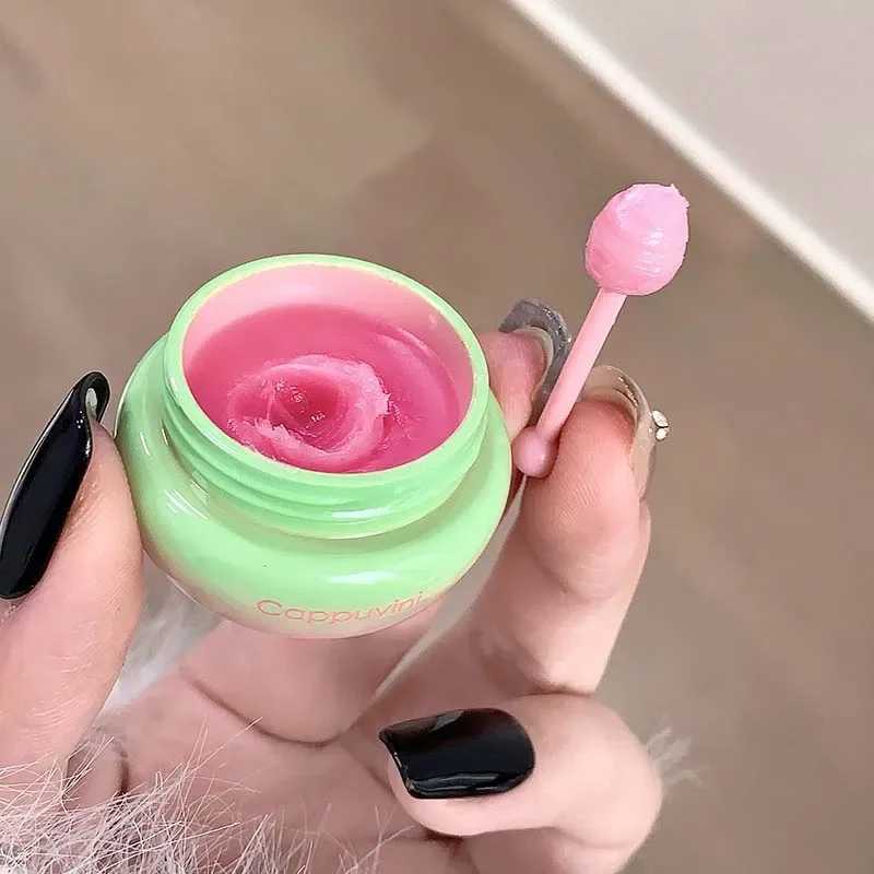 Cappuvini 1/2Pcs Fruit Lip Mask Moisturizing Hydrating Non-Sticky Clear Strawberry Solid Lip Balm Jelly Gloss Makeup Lips CareXJ241223