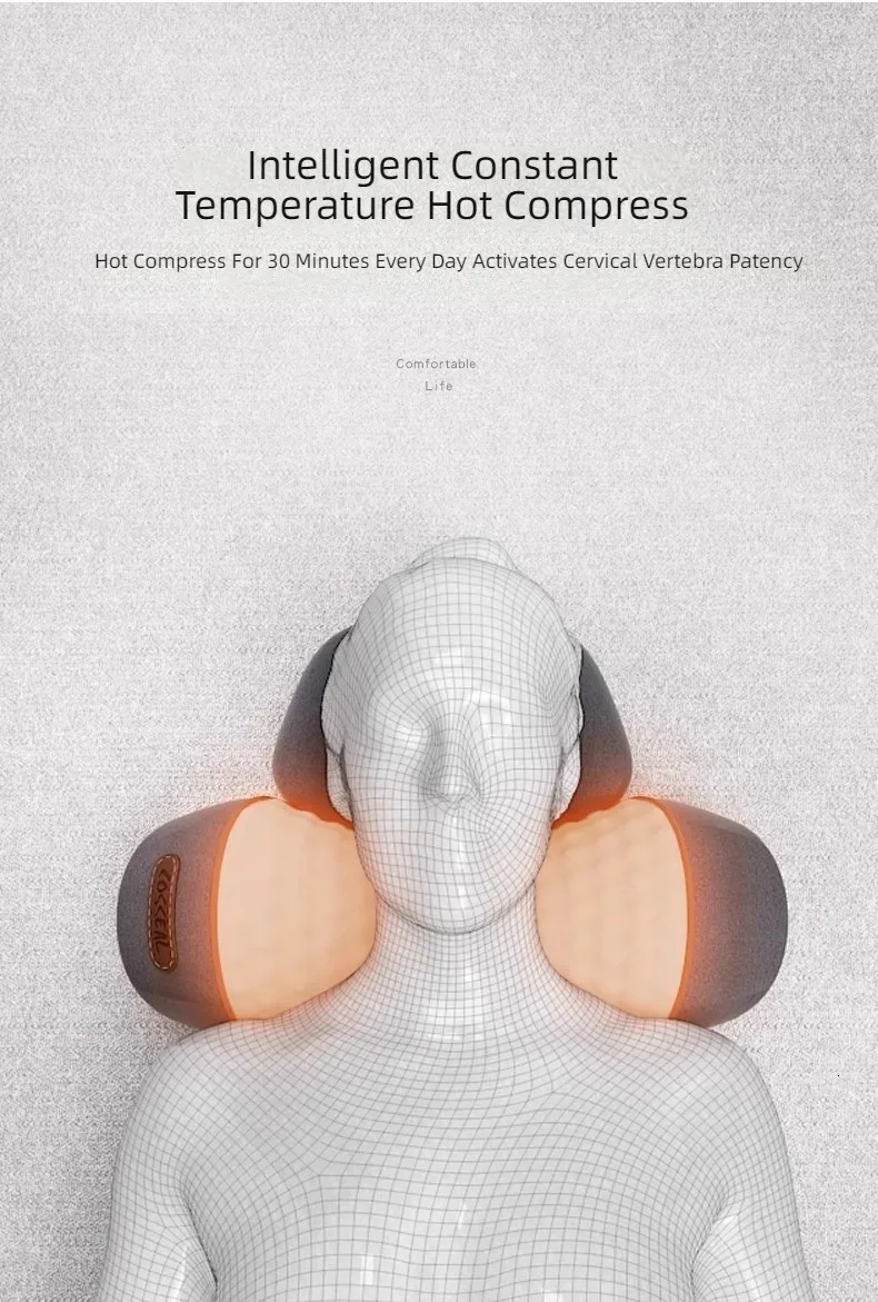 Cervical Pillow Spinal Sleep Neck Massager Trackless Heating Compression Masajeador Relaxation Treatment 241213