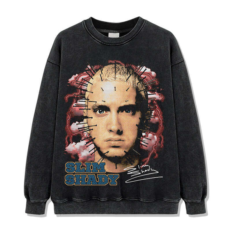 Men's Wear Loose Fitting Suit Printed Short T-Shirt Washed And Worn Long Sleeved Loose Hooded Sweatshirt For Men