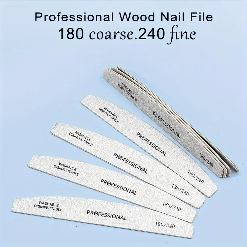 5 pcs Top selling double-sided nail file half moon shaped diamond shaped oval nail tool for nail trimming Rubbing strips 241223