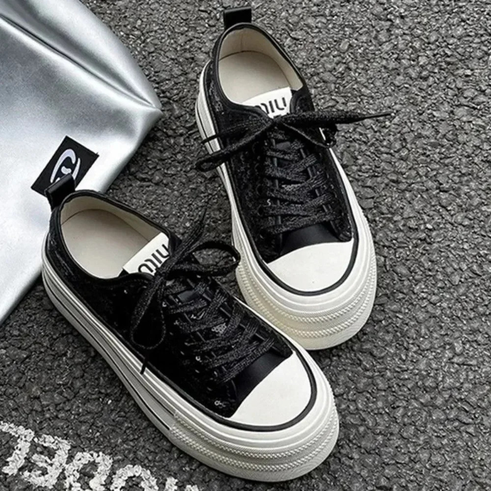 2025 New Women's Designer Fashion Casual Thick soled Shoes Flat soled Shoes Women's Casual Shoes Trendy Sports Shoes