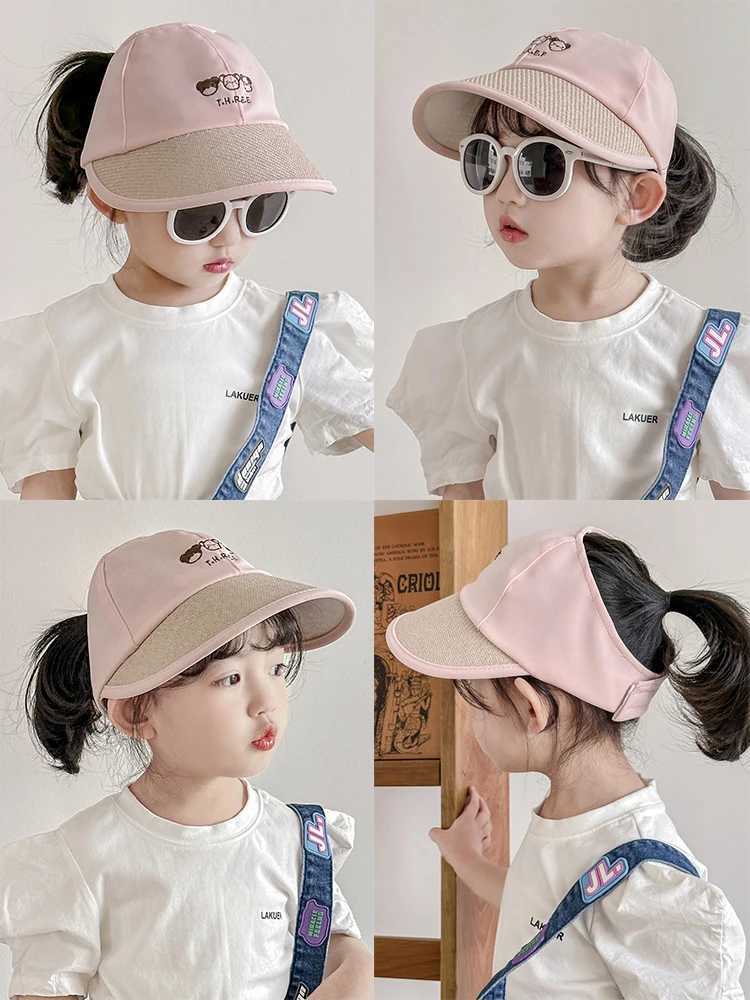 Caps Hats Childrens hats summer sky top sun hats boys and girls outdoor sun hats duck tail velvet hats breathable H241223