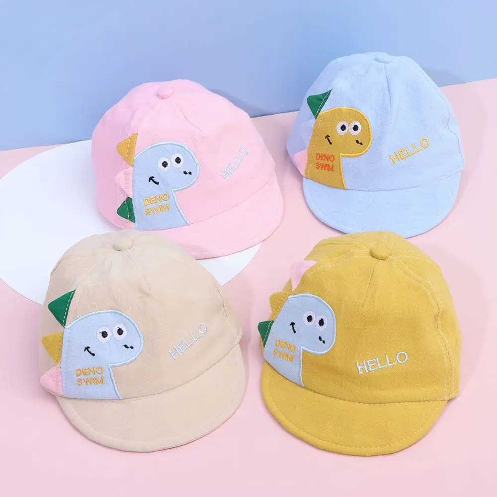 Caps Hats Summer mesh cartoon dinosaur baby baseball cap childrens baseball cap boys and girls sun hat outdoor adjustable hat for young children H2412