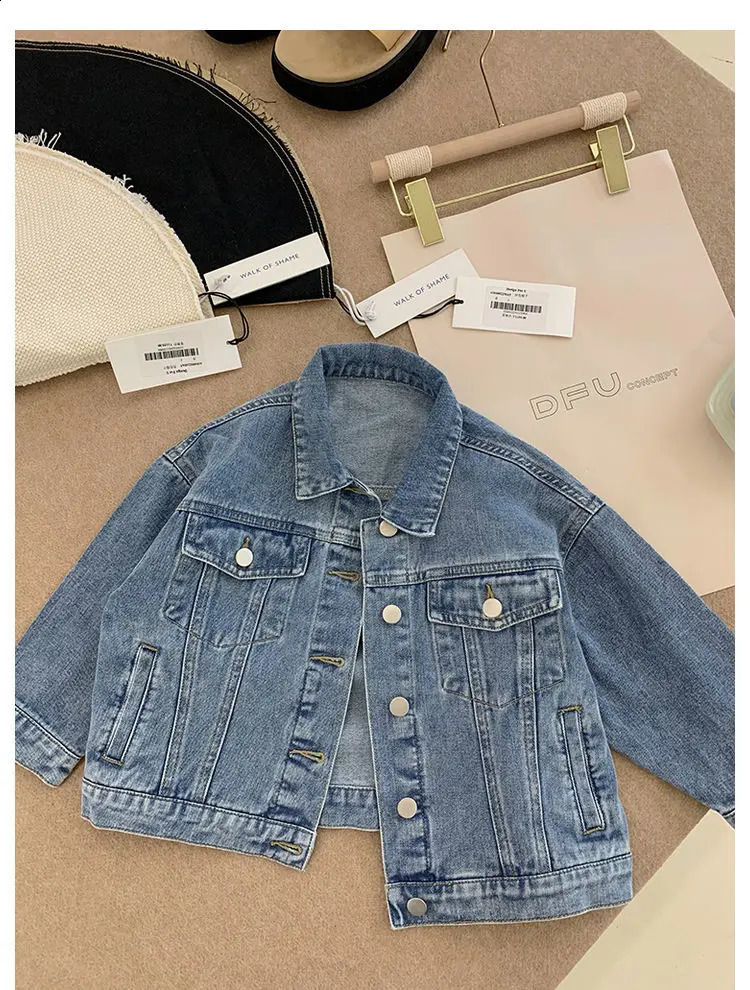 Baby Girls Denim Jacket Spring Autumn Kids Jean Coat For Girls Sweet Little Princess Outerwear Children Clothing 3-12 Years 241223