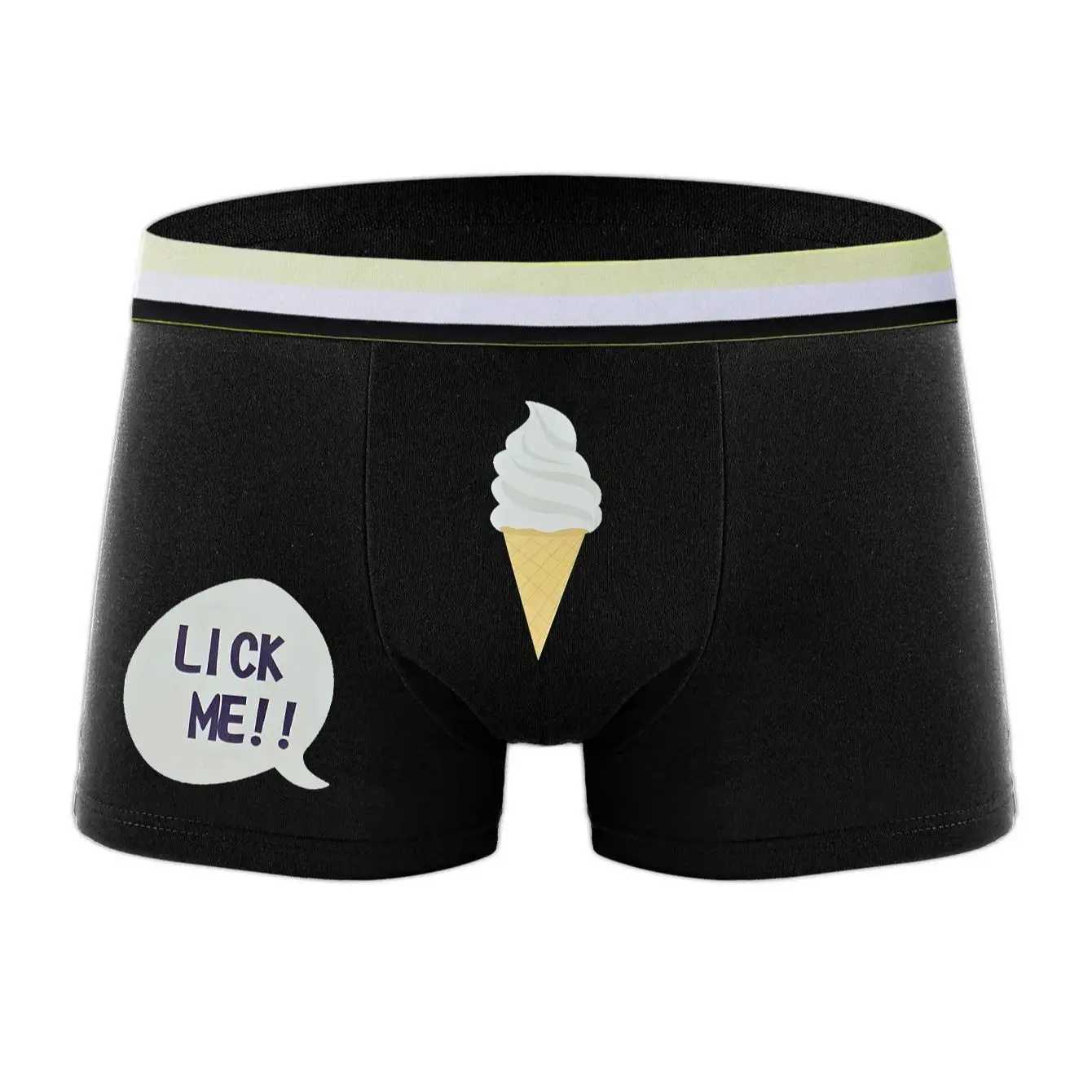 Mens sexy underwear and Rub Me hot stuff printed underwear breathable boxer shorts W241223