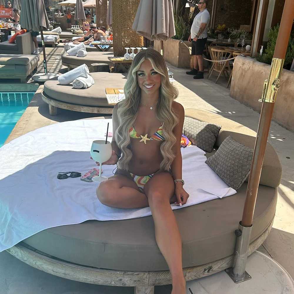Sexy stripe starfish 3 Pieces Bikinis 2024 Swimsuit For Women Swimwear Brazilian Bikini Set Biquini Female Swimuits BeachwearXJ241223