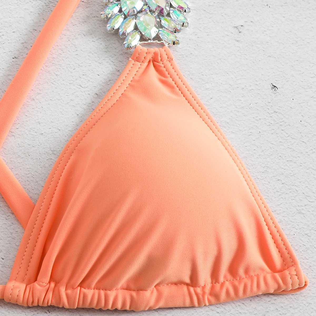 High Quality Female Bikinis Swimsuit With Luxury Rhinestones Women Swimwear Push Up Bikini Beach Swimming Girls Bathing SuitXJ241223