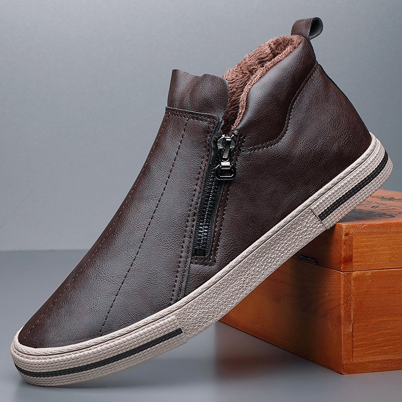 2025 Casual Italian Men Winter Warm Loafers Moccasins Breathable Slip on Black Driving Shoes Plus Size 38-46