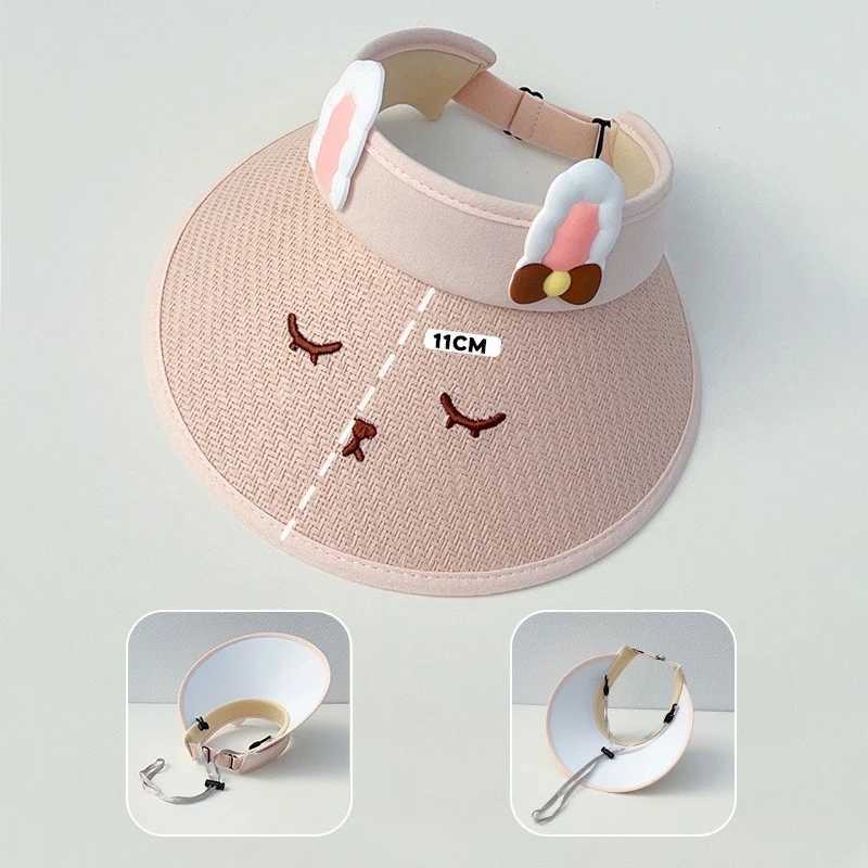 Caps Hats Summer Childrens Sunshine Hat Outdoor Boys and Girls Sunshine Hat Cute Cartoon Baby Empty Top Hat Childrens Big Brim Fishermans Hat H241223