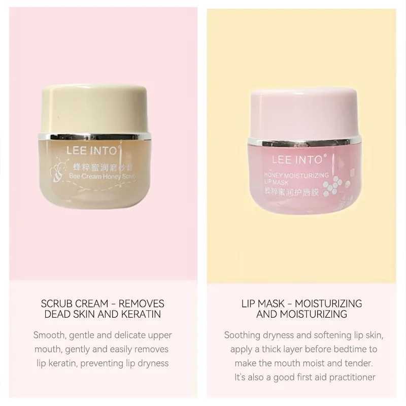 EINTO Bee Honey Nourishing Lip Care Kit - Mild Lip facial mask for removing softening and removing dead skinW241223