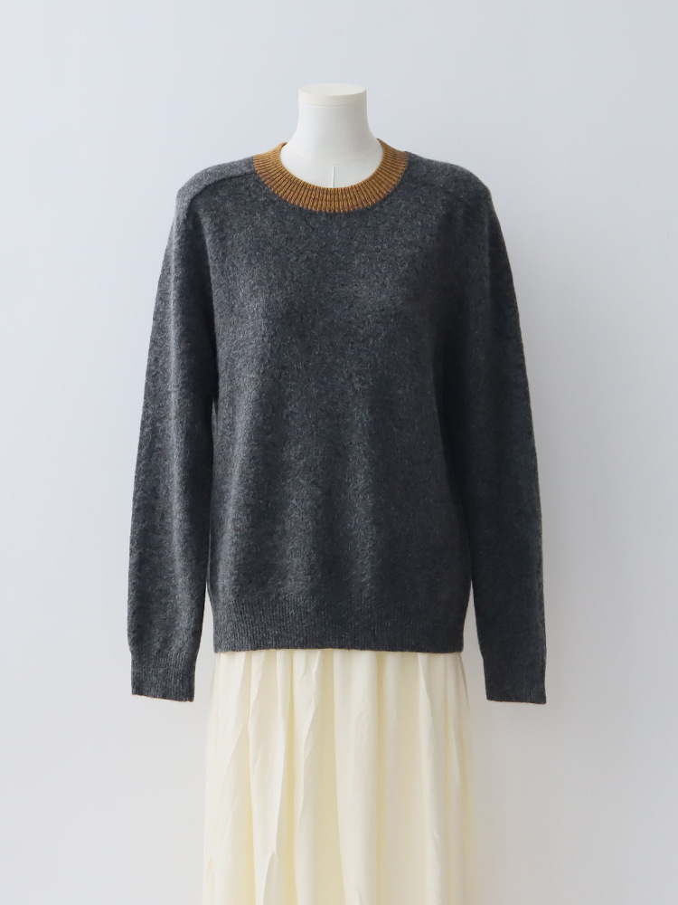 bstb01 Chic Ladies' Knitted Sweater for Autumn - Comfortable Round Neck, Loose Fit Woolen Top