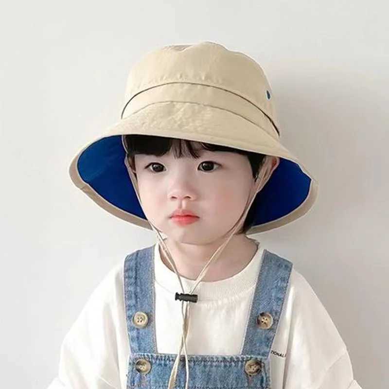 Caps Hats Summer Quick Dry Bucket Hat for Baby Solid Color Letter Kids Fisherman Cap UV Protection Children Panama Sun Hat H241223