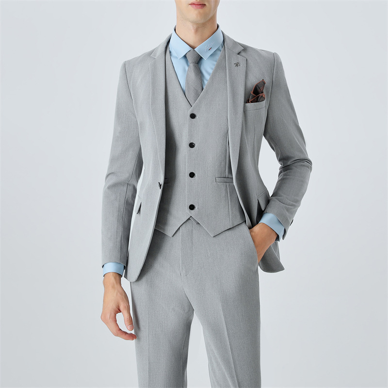 Men's K781 Premium Striped Business Suit - Versatile Wedding Groomsmen Jacket