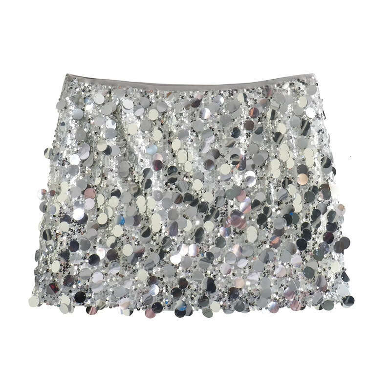 Skirt Sier Sequin High Waist Mini Skirt Woman Fashion Shiny Glitter Elegant Short For Women Y2k Skirts