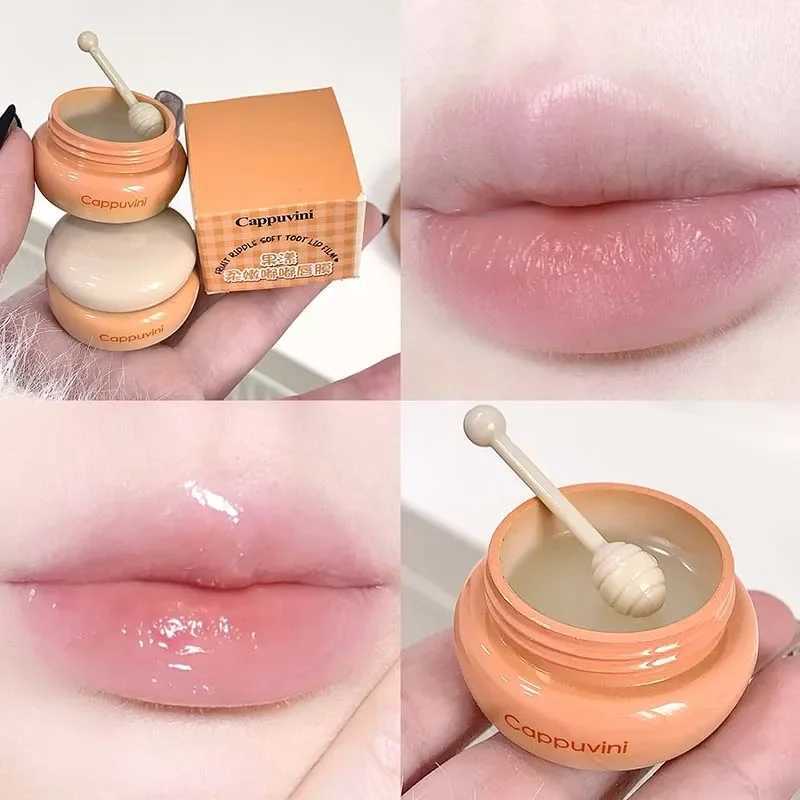 Cappuvini 1/2Pcs Fruit Lip Mask Moisturizing Hydrating Non-Sticky Clear Strawberry Solid Lip Balm Jelly Gloss Makeup Lips CareXJ241223