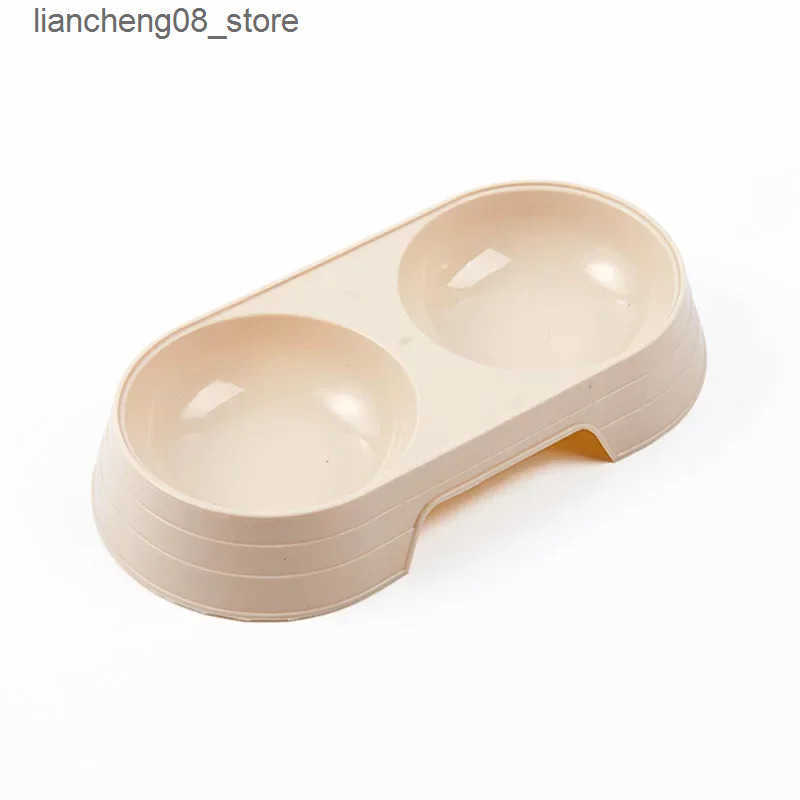Dog Bowls Dishes Dogs and Cats Double Macarons Plastic Double Pet B owl Drinking Water L240910