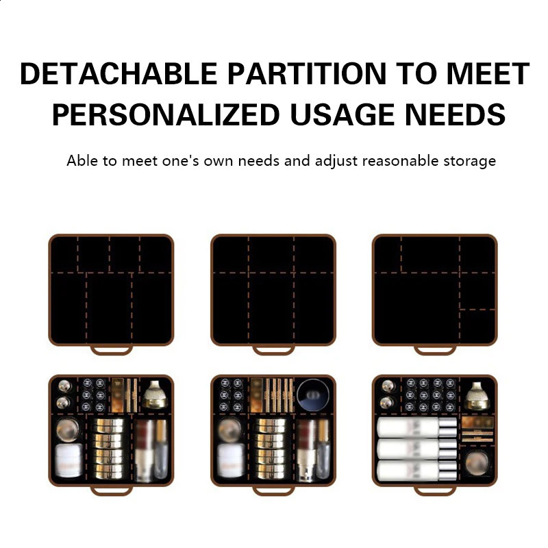 Professional Dividers Makeup Brush Case Makeup Artist Travel Clear Waterproof Cosmetic Organizer Bag with Adjustable Strap 241223