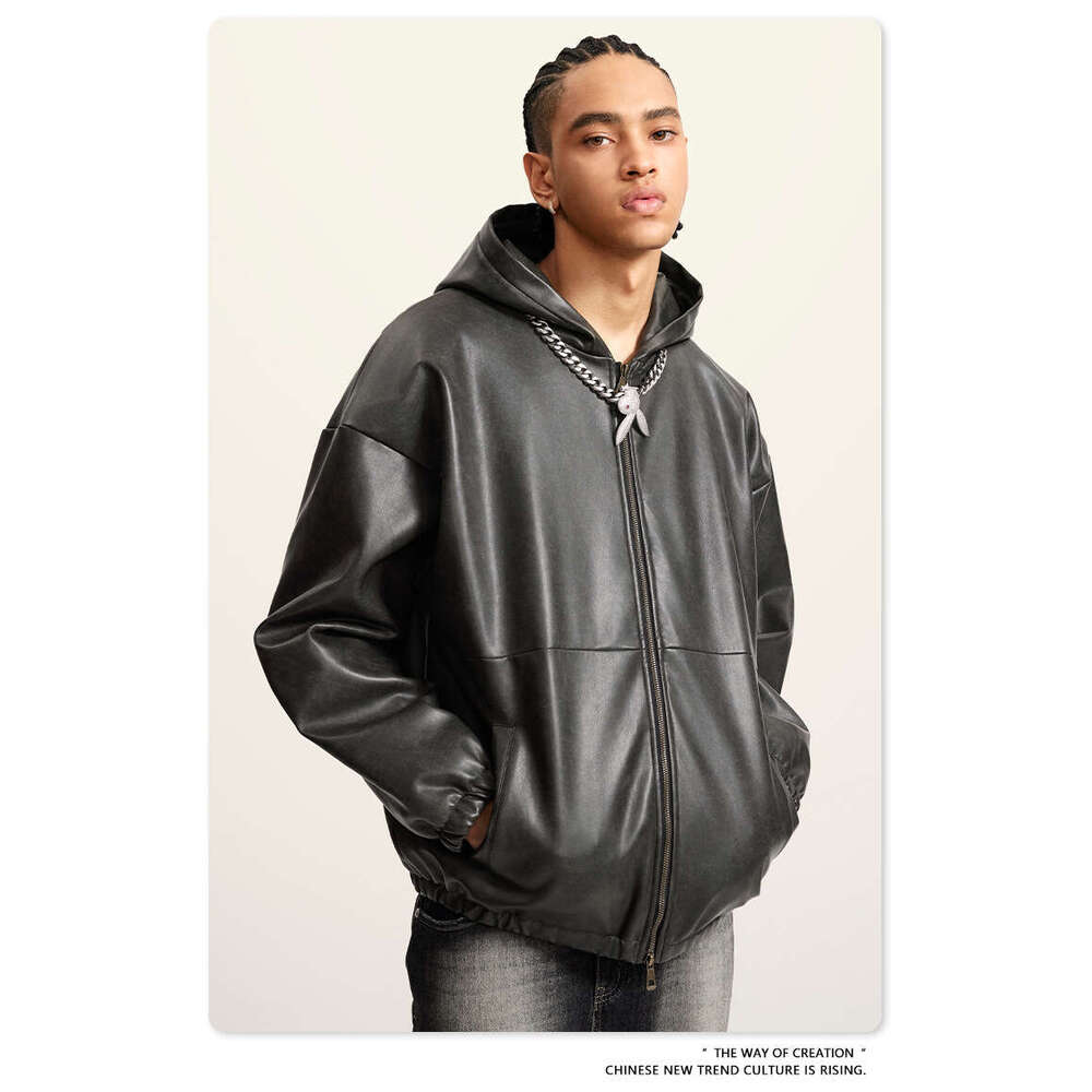 Men's Wear Autumn/Winter American Leather Loose Trendy Brand Barn Style Wearing Jacket for Men