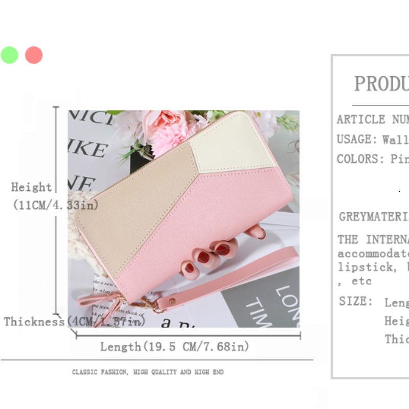 new style New Women's Long Zipper Student Wallet Korean Edition Color Blocked Large Capacity Handheld Phone Bag
