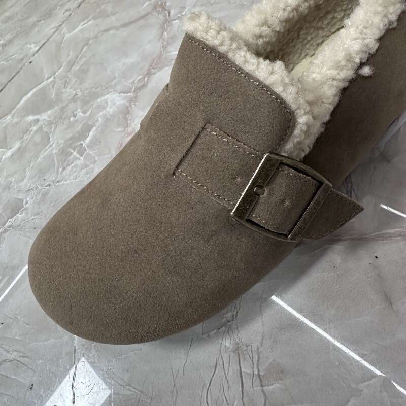 2024 New Autumn And Winter Maternity Shoes, One Foot Women's With Velvet Bean Soft Sole Boken Shoes All Inclusive