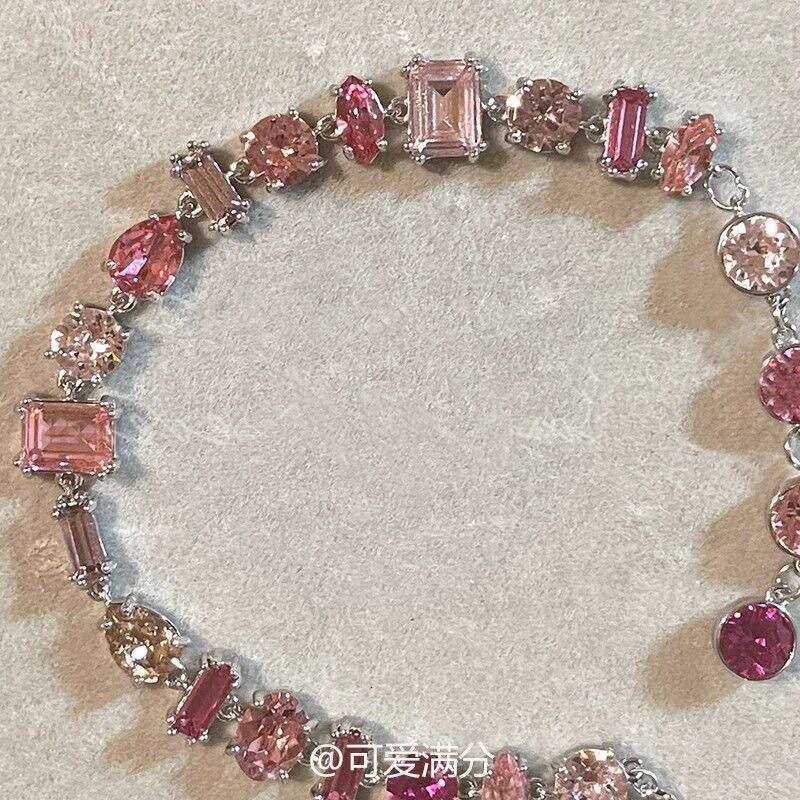 2025 Exquisite Fashion New Sweet Pink Bracelet with Zircon Inlaid Light Luxury Fashion Versatile Best Friend Bracelet Gold Plate Agate Diamond Designe