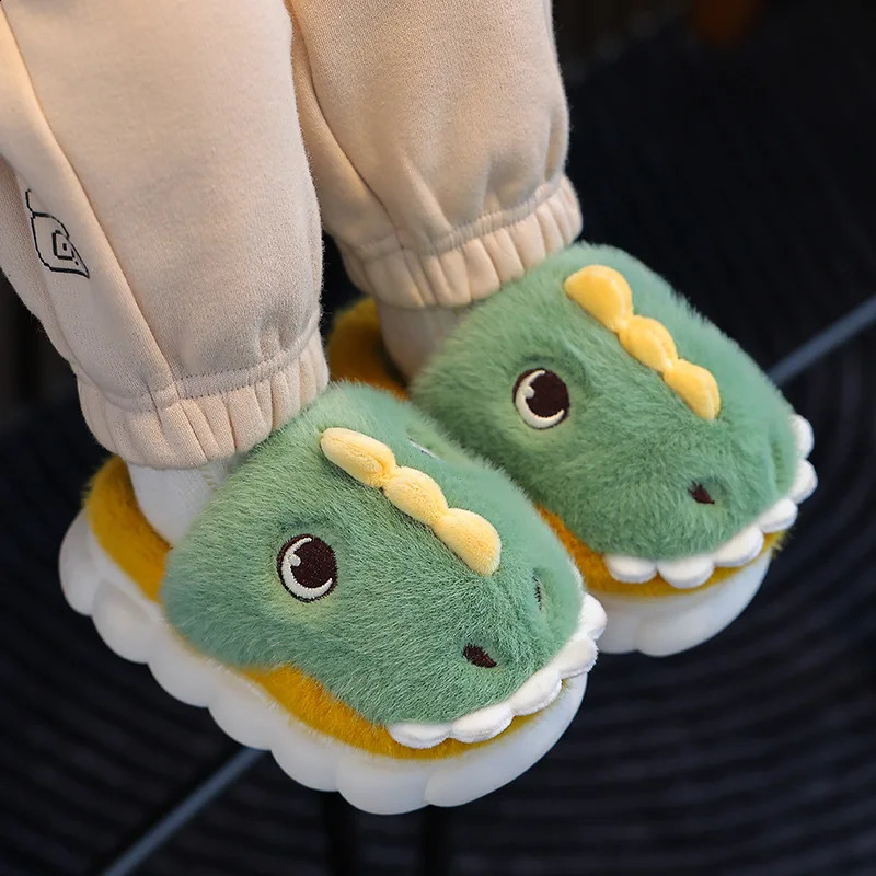 Children Home Shoes Girls Cashmere Cotton Slippers Baby Boy Young Warm Shoes Girls Slippers Indoor Cartoon Cotton-padded Shoes 241223