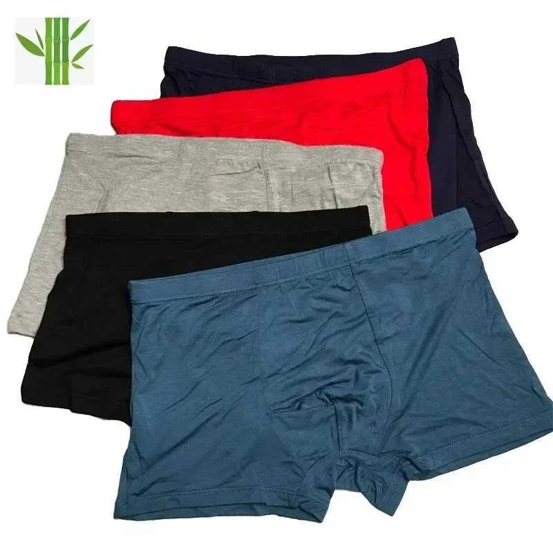 Blue breathable color super soft and comfortable bamboo fiber mens underwear XL-6XL fat Plus size mens boxing shoes W241223