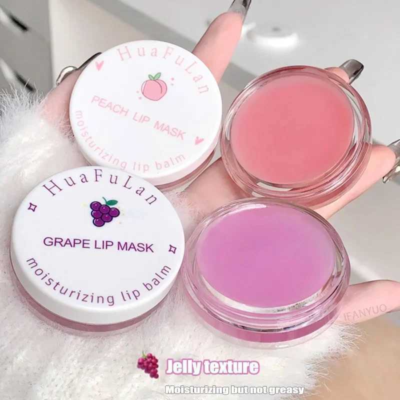 Grape Lip Care Sleep Lip Mask Set Night Repair Moisturizing Anti-cracking Fruit Lip Balm Pink Lip Cream Nourishing Lip GlossXJ241223