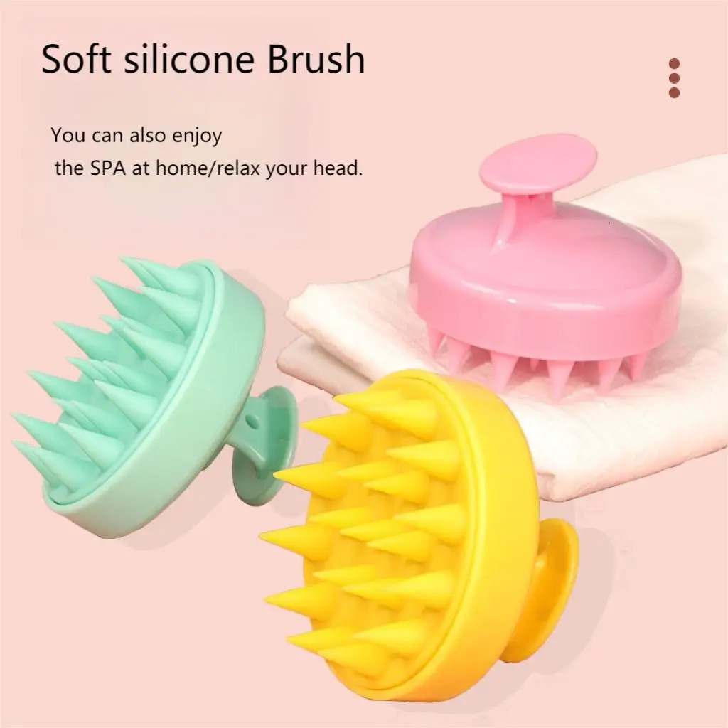 Silicone Shampoo Brush Clean The Scalp Thoroughly Massage Easy Foam Head Bath Comb Care Tool 241213