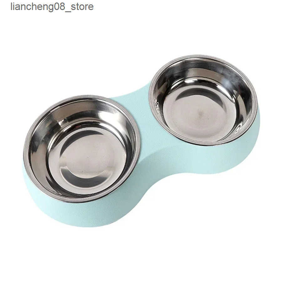 Dog Bowls Dishes Double Pet Food Stainless Steel Drinkware Pet Drinking Food Dog Food Puppy Kitten Food Water L240910