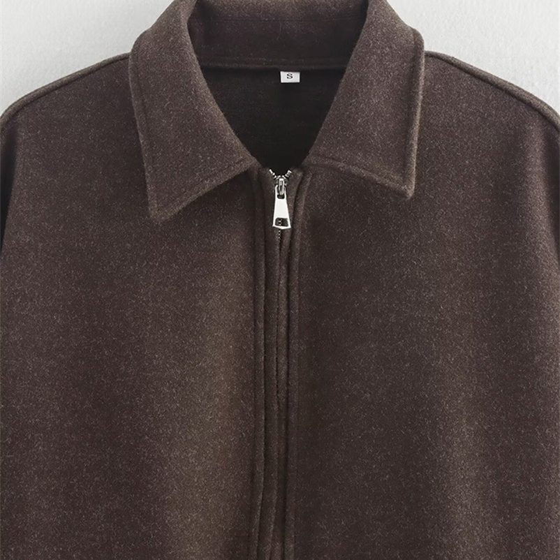 TRAF Womens Solid Colour Broad Tweed Jacket Fashion Style Lapel Long Sleeve Blouse Jacket Winter Womenswear 241220