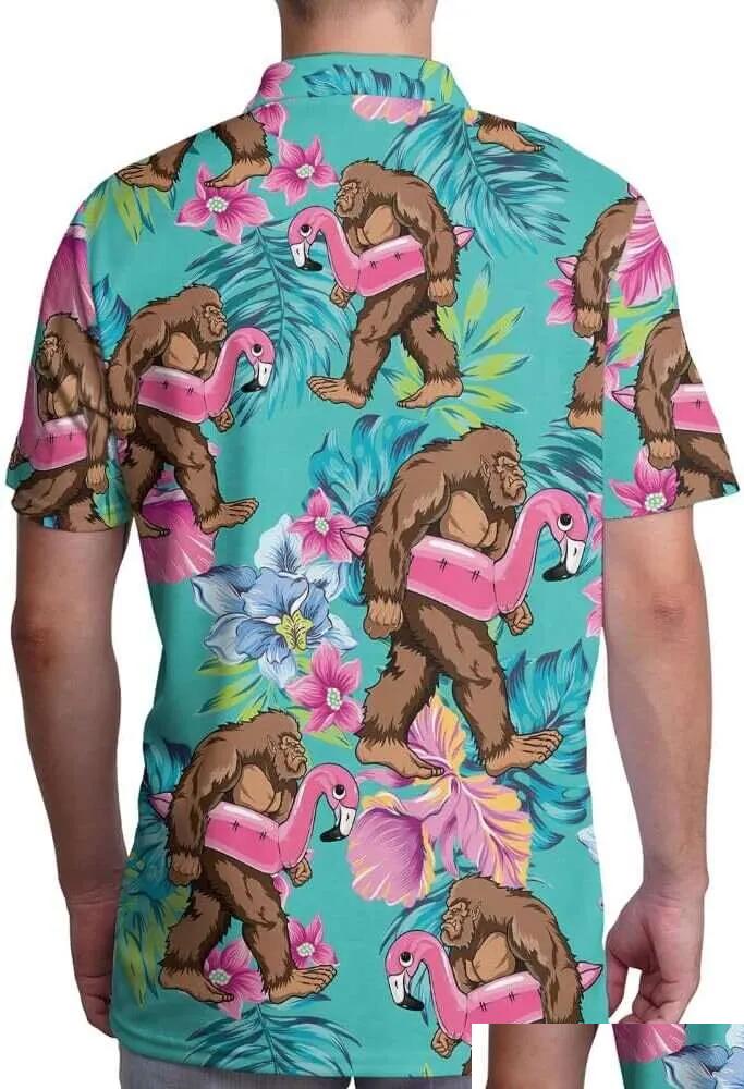 Men'S Polos Mens Shirt Golf Shirts For Men Funny Hawaiian Crazy Print Tshirt Casual Tops Summer Clothes Short Sleeve Drop Delivery Ap Otoas