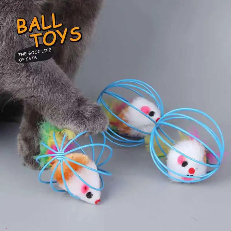 Cat Toy Pet Cat Kitten Playing Mouse Rat Mice Ball Cage Toys Pet Supplies Cat Mouse Toy