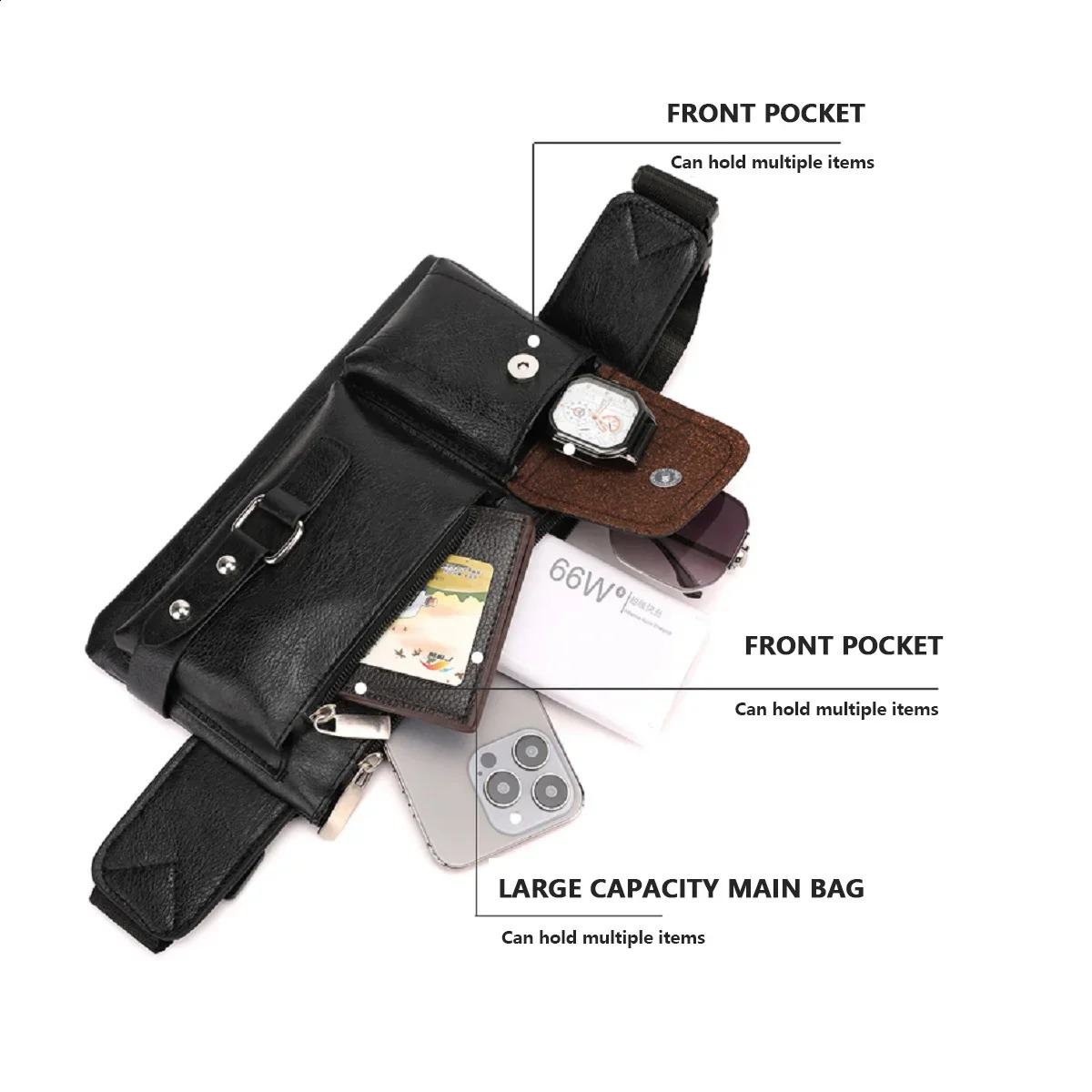 Leather waterproof material made of sports and fitness fanny packs invisible belt anti-theft cell phone fanny packs 241223