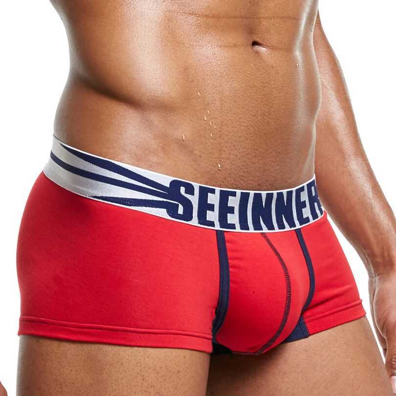 25 Seeinner brand sexy underwear printed mens cotton boxing underwear Calzoncillos Hombre sliding mens underwear shorts W241223