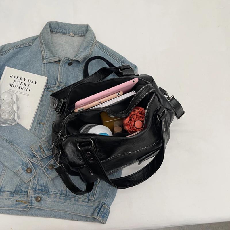 2025 NEW Drawstring Women Casual Satchel Bag Adjustable Strap PU Leather Chic Hobo Solid Color Vintage Shoulder Large Capacity Messenger zhanyishengli