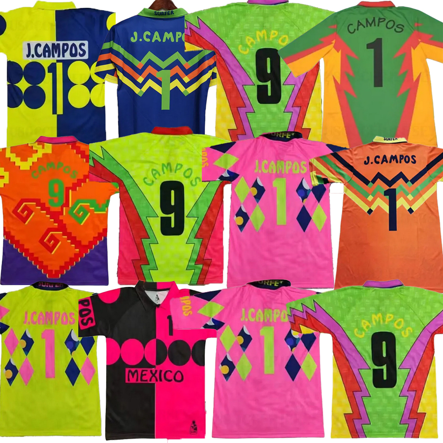 Retro Jorge Soccer Jersey El inmortal Football Shirts Campos Goalkeeper Kit J Navarrete bright kits contributed portero goalie shirts mexico goalkeeper gk