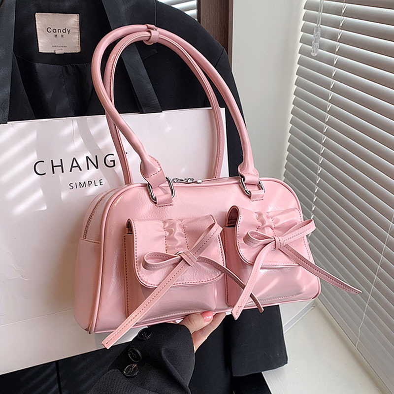 Free shippin 2025 Single Shoulder Bag Women flap Square black handheld bag handbag crossbody Bow Underarm Bag