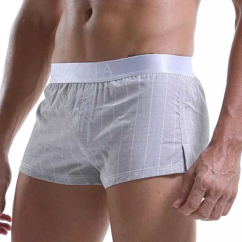 Mens cotton boxing shorts loose multi-color mens flat bottom underwear comfortable arrow pants W241223